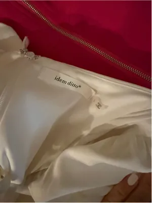 Women's idem ditto White Mini Dress with Ruffle Sleeves L thumbnail 5