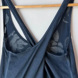 Hollister Sheer Crossback Dark Blue Tank Top thumbnail 4