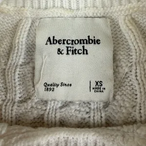 Abercrombie & Fitch Womens Cable Knit Sweater Vest Cream White XS Sleeveless Top thumbnail 3