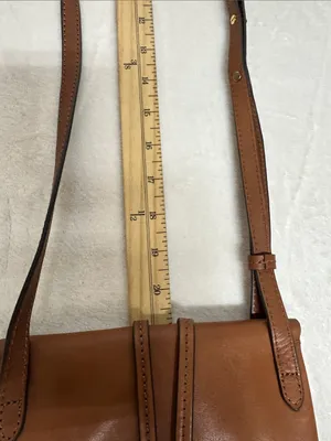 Vince Camuto Brown Leather Crossbody with Center Strap Detail thumbnail 5