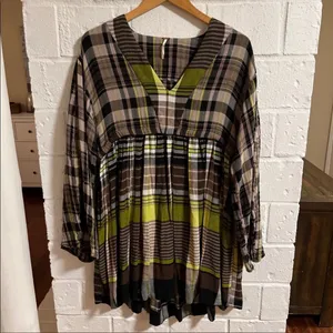 Free people‎ falling stars plaid mini dress thumbnail 3