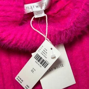 NWT Anthropologie Flat White Pink Fuzzy Turtleneck Long Sleeve Sweater Dress‎ XL thumbnail 4