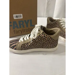 Faryl By Farylrobin Women's Size 7‎ Neutral Animal Print Lace Up Ankle Shoes thumbnail 3