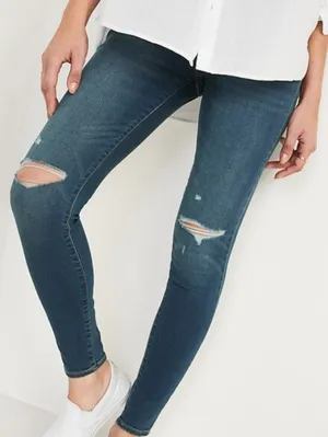Old Navy Rockstar Jeggings Mid- Rise Disstrssed Size 0 Super Stretchy thumbnail 1