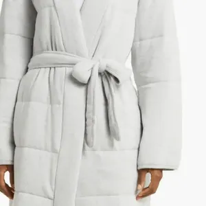 PJ Salvage Quilt Dreams Peachy Jersey Robe in Heather Grey , Large, Gray, NWT thumbnail 4
