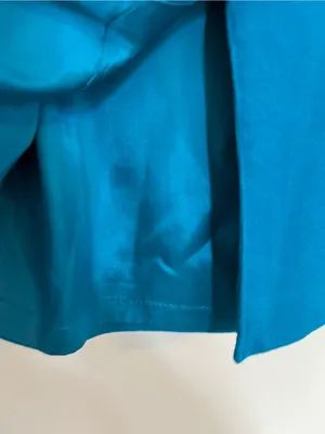 Vintage Oleg Cassini Teal blue Jacket and Skirt Suit women’s size 14 office thumbnail 12