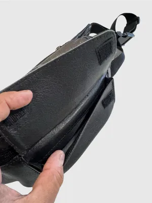 Genuine Leather Black Fanny Pack Belt Bag Crossbody Waist Pack Multi Zip Travel thumbnail 4