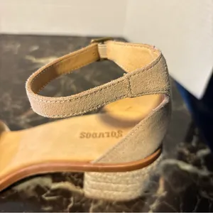 Soludos Anthropologie Capri Espadrilles Block Heel Tan Suede Women’s Size 8.5 thumbnail 11