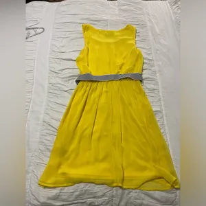 AB Studio - Yellow Dress with Belt. Size Small. thumbnail 2