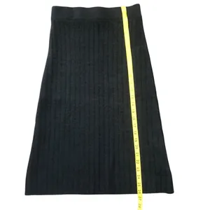 Quince Mongolian Black Cashmere Ribbed Women’s Midi Skirt Size Medium NWOT thumbnail 7