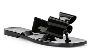 Jeffrey Campbell Sugary Jelly Bow Thong Sandals Black Size 6 thumbnail 2