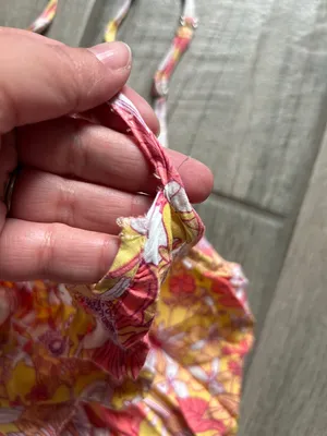 Millibon Pink & Yellow Floral Crinkle Spaghetti Strap Mini Dress thumbnail 3