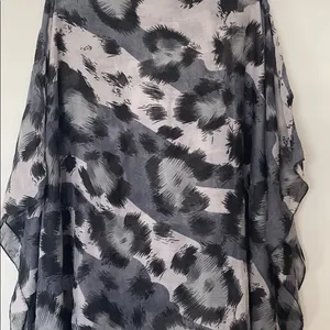 Cheetah Print Scarf Modern Neutal Decor Gray thumbnail 2