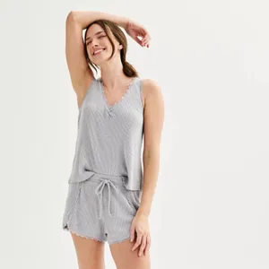 Sonoma Goods Pajama Sleep Set L/XXL Rib Tank Top And Pajama Shorts Women's thumbnail 5