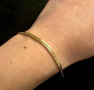 Gold tone snake chain bracelet Marked “Korea” thumbnail 2