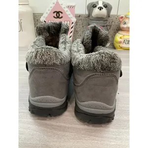 Thermal Fashion Fur Winter Hiking‎ Boots Woman Gray And Pink thumbnail 2