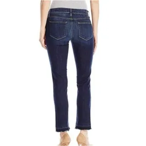PAIGE Miki Straight Jeans In Merrick released Raw Hem Size 27 Dark Wash thumbnail 3