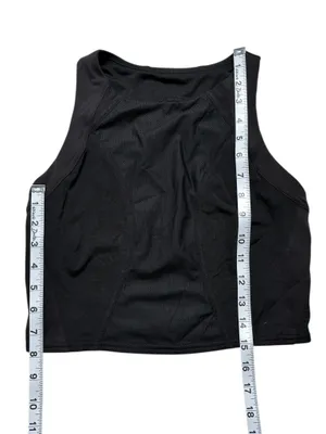 Lululemon Black Longline Sports Bra Size 6 Mesh High Neck Athletic thumbnail 7