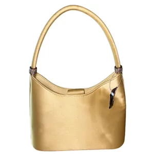 NWT Preston & York Gold Satin Shoulder Bag Rhinestone‎ Handle Y2K Evening Purse thumbnail 4