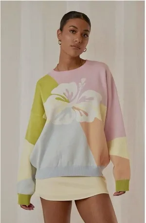 PAC SUN Peppermayo My Paradise Knit Sweater Women's Size Small Oversized thumbnail 1