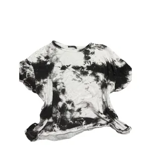 Zara Womens Large Black White Tie Dye Marble Print Short‎ Sleeve T Shirt Top thumbnail 4
