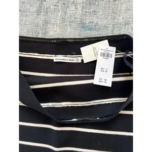 NWT! Abercrombie and Fitch Black White Strapless Midi Sweater Dress XL thumbnail 4