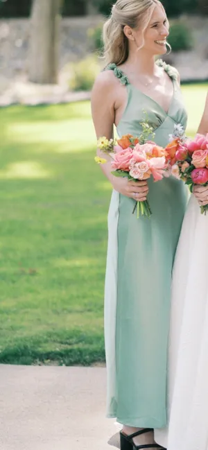 Hello Molly Sage Green Satin Maxi Dress thumbnail 3