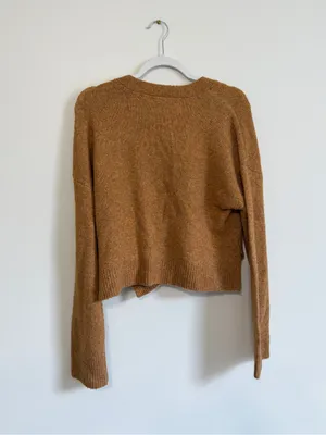 Abercrombie & Fitch Classic Short Cardigan Size XS Tan Camel Bread thumbnail 6