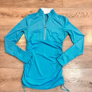 Athleta Blue Hot Shot Performance Pullover Quarter Zip Size Small S‎ thumbnail 1
