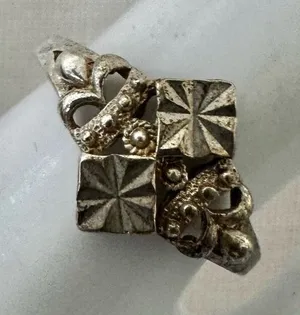 Geometric Faux Silver Ring Silver thumbnail 1