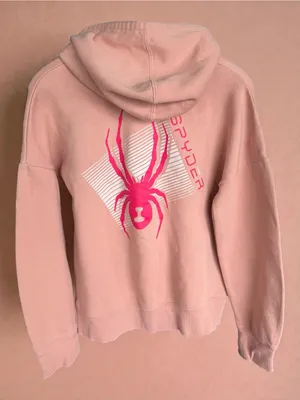 Spyder Women's Pink Graphic Logo Pullover Hoodie Size Large‎ thumbnail 1
