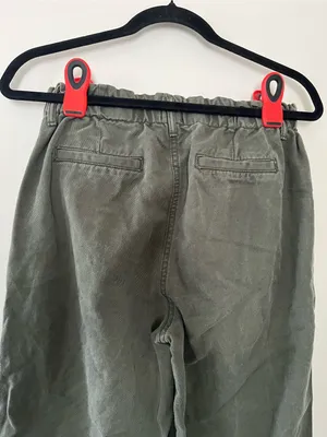 Gap Olive Green Pull On Wide Leg Denim Pants Small Minimalist Utility Casual thumbnail 6