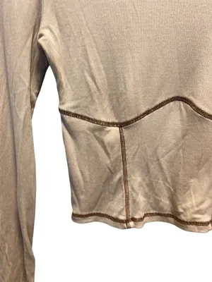 Aritzia Sunday Best Corset Stitch Crop Top Beige Size S Neutral Casual Y2K Retro thumbnail 8