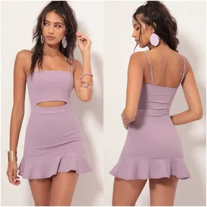 LUCY IN THE SKY Reilly Cutout Ruffle Dress In Lavender thumbnail 2