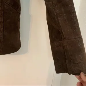 Powder River Outfitters Brown Western Leather Jacket Boho Conch Tribal Suede thumbnail 4