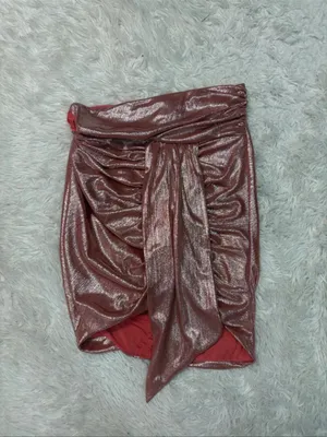 House of CB Shahja Metallic Rose Ruched Tie-Front Mini Skirt thumbnail 4