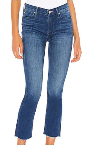 MOTHER The Mid Rise Dazzler Crop Fray Jeans Size 25 Squeeze It Raw Hem thumbnail 1