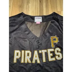 Victoria's Secret‎ Pittsburgh Pirates PINK 5th & OCEAN Sewn Mesh Jersey Sz Small thumbnail 3