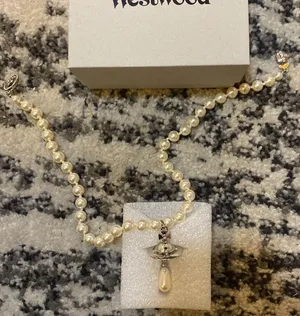 Vivienne Westwood Orb silver-tone brass and faux-pearl choker necklace thumbnail 2