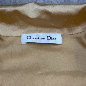 Vintage Christian Dior Pajama Set Women L Gold Luxury Old Money Loungewear Fair thumbnail 2