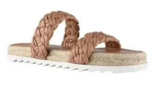 NEW Marc Fisher Women's Jaimee Flat Espadrilles Slip-On Leather Sandals Size 6 thumbnail 1