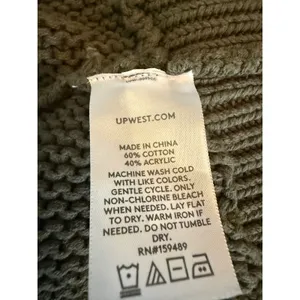 UpWest Resort & Mercantile Olive Green Chunky Knit Open‎ Cardigan Sweater XS thumbnail 7