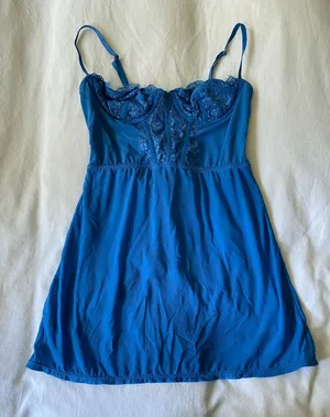 Urban Outfitters Corset Dress Mini Blue thumbnail 1