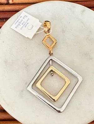 Lia Sophia Gold and Silver Geometric Necklace Pendant thumbnail 1