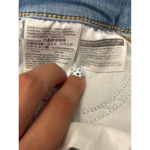 Levi's 720 High Rise Super‎ Skinny Jeans 28 Light Blue Distressed Raw Hem Denim thumbnail 3