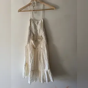 ASOS‎ Cream Crochet Halter Mini Beachy Mini Dress Eyelet Details thumbnail 5