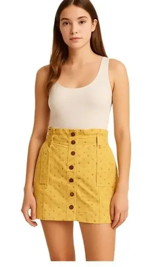Kimchi Blue size medium polka dot paper bag top mini skirt. thumbnail 1