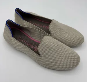 Rothy’s The Loafer Linen Double Stitch Womens Size 8.5 Beige Slip On Flats work thumbnail 1