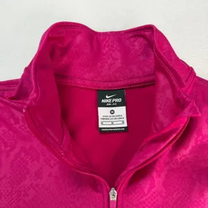Nike Pro Dri-FIT Womens Pink Print Half Zip Pullover Top Medium Workout Athletic thumbnail 2