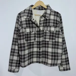 Lucky Brand Sherpa Lined Shacket Brown Tan‎ Plaid Small Outdoorsy Cabin Cozy thumbnail 1
